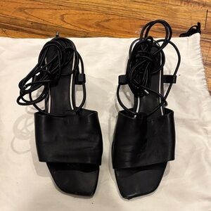 Rag & Bone leather heeled sandals with tie up laces